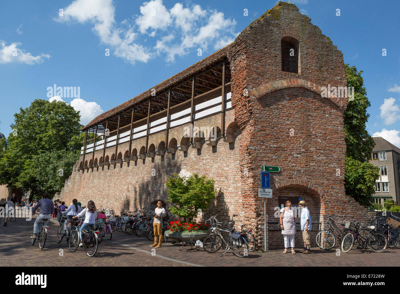 City walls of Zwolle, a hanseatic city in the province Overijssel in