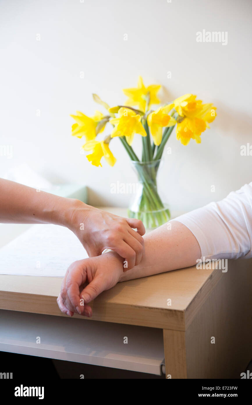cancer patient receiving massage therapy Stock Photo Alamy