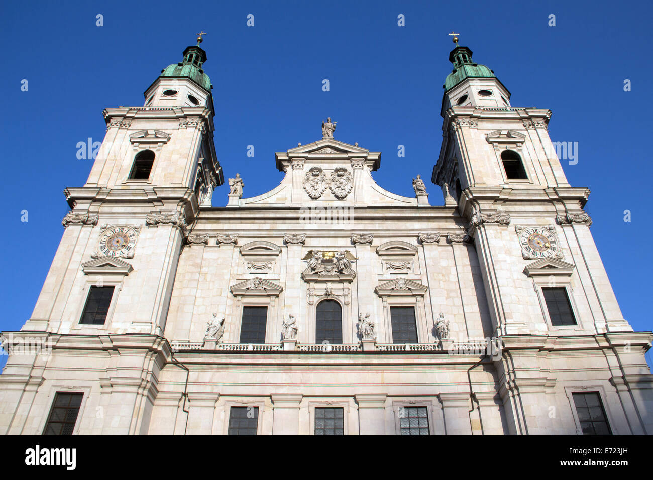 Austria: Salzburg Cathedral (frontal). Photo from 29 March 2014. Stock Photo