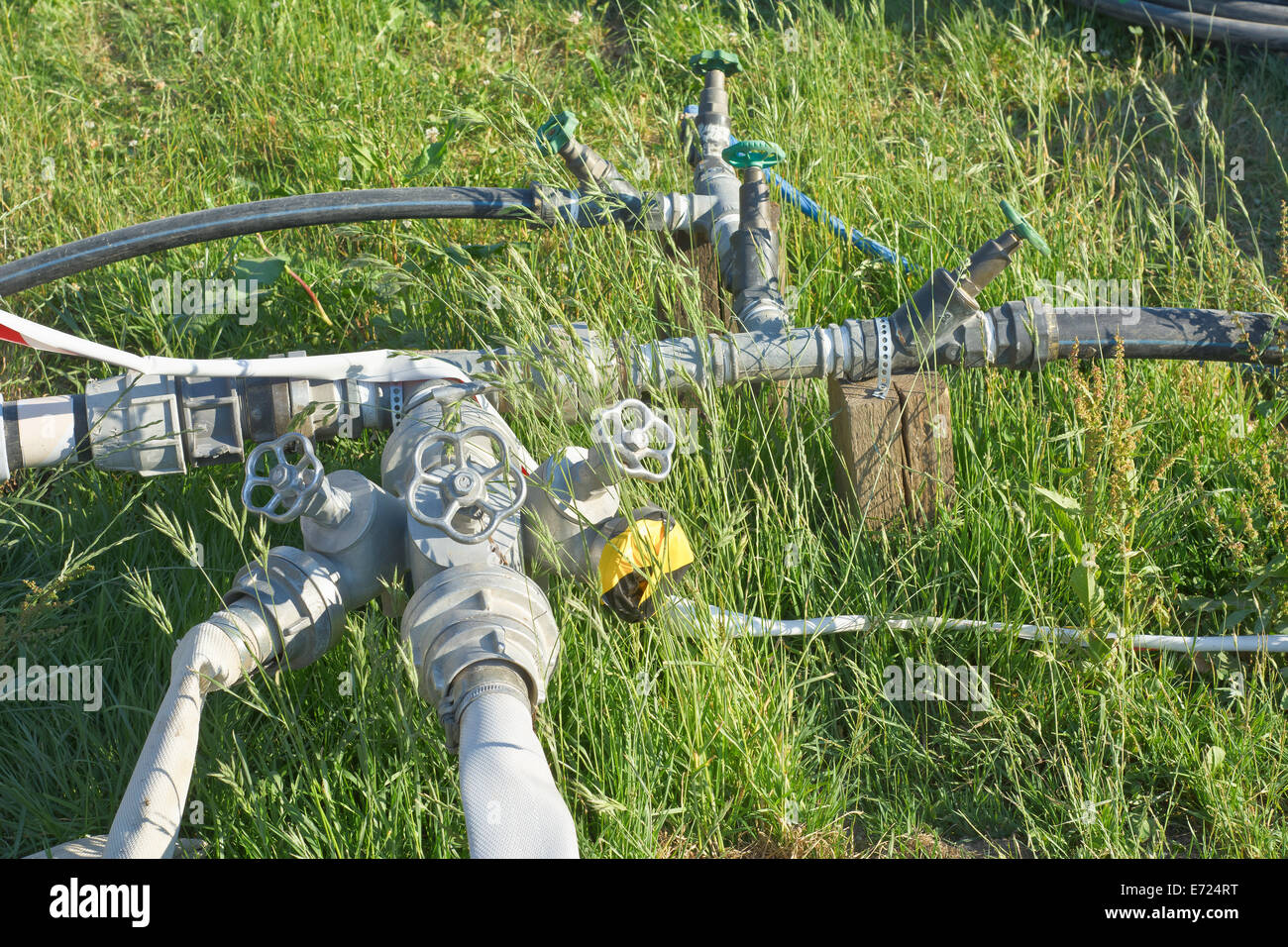 Irrigation Pipes for Water and Environmental Conservation Stock Photo