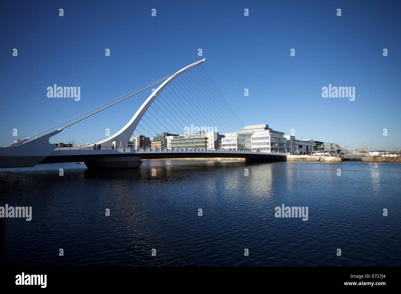 Samuel Beckett Bridge spanning the River Liffey in Dublin city, Ireland ...