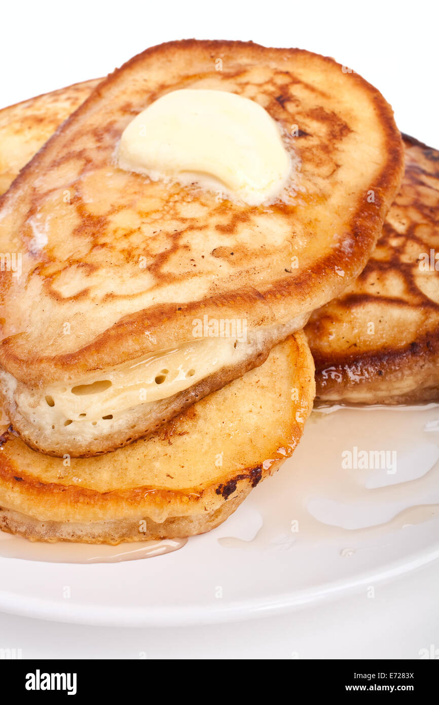 pancakes with maple syrup and butter Stock Photo Alamy
