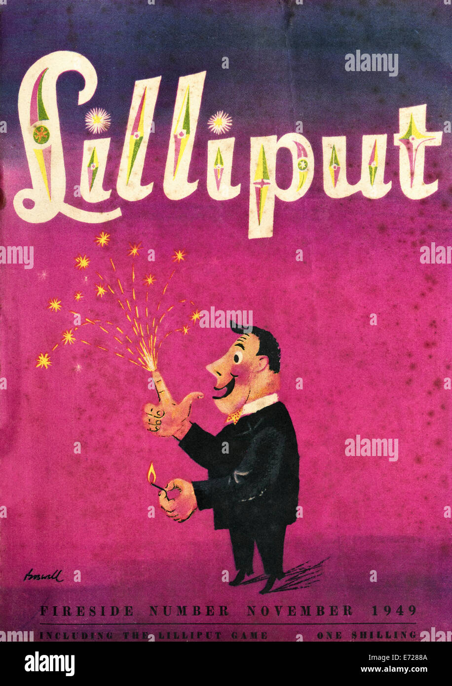 Cover of LILLIPUT 1940s magazine dated November 1949 illustration by James Boswell Stock Photo