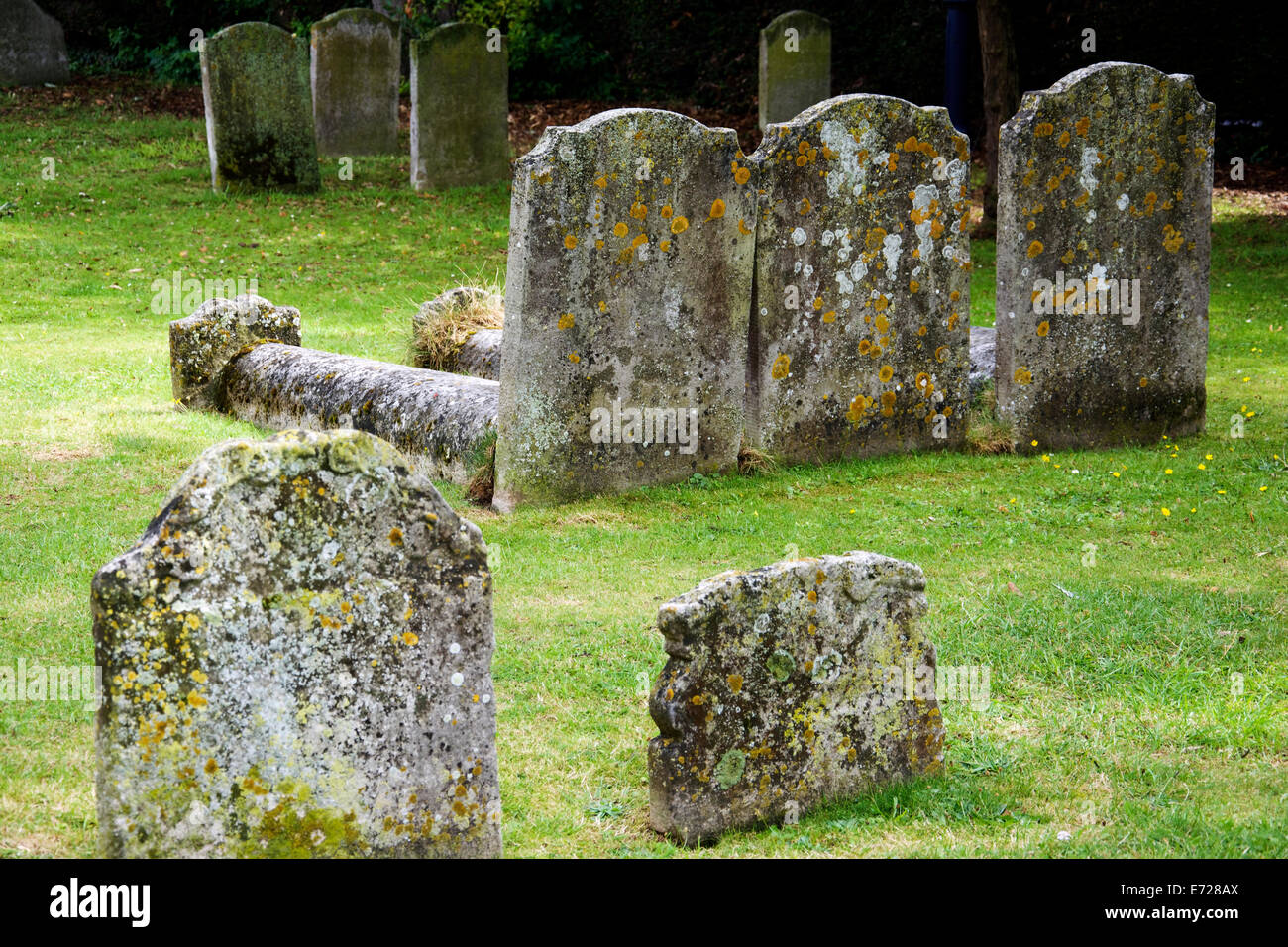 Very old, decayed graveyard somewhere in Europe. Stock Photo