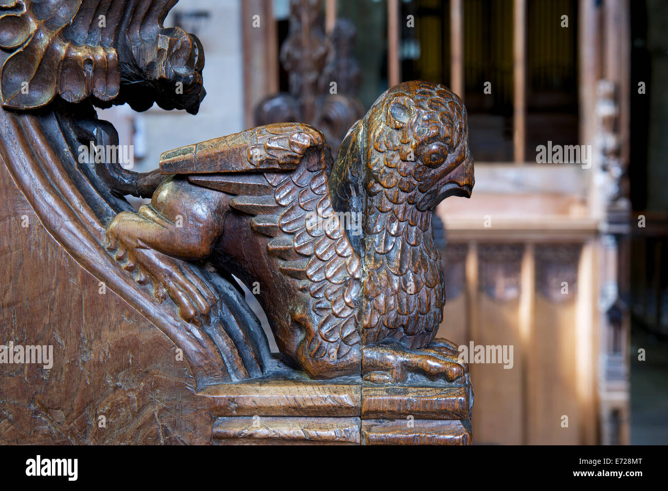 Carved Griffin in the church, Wensley, Wensleydale, Yorkshire Dales