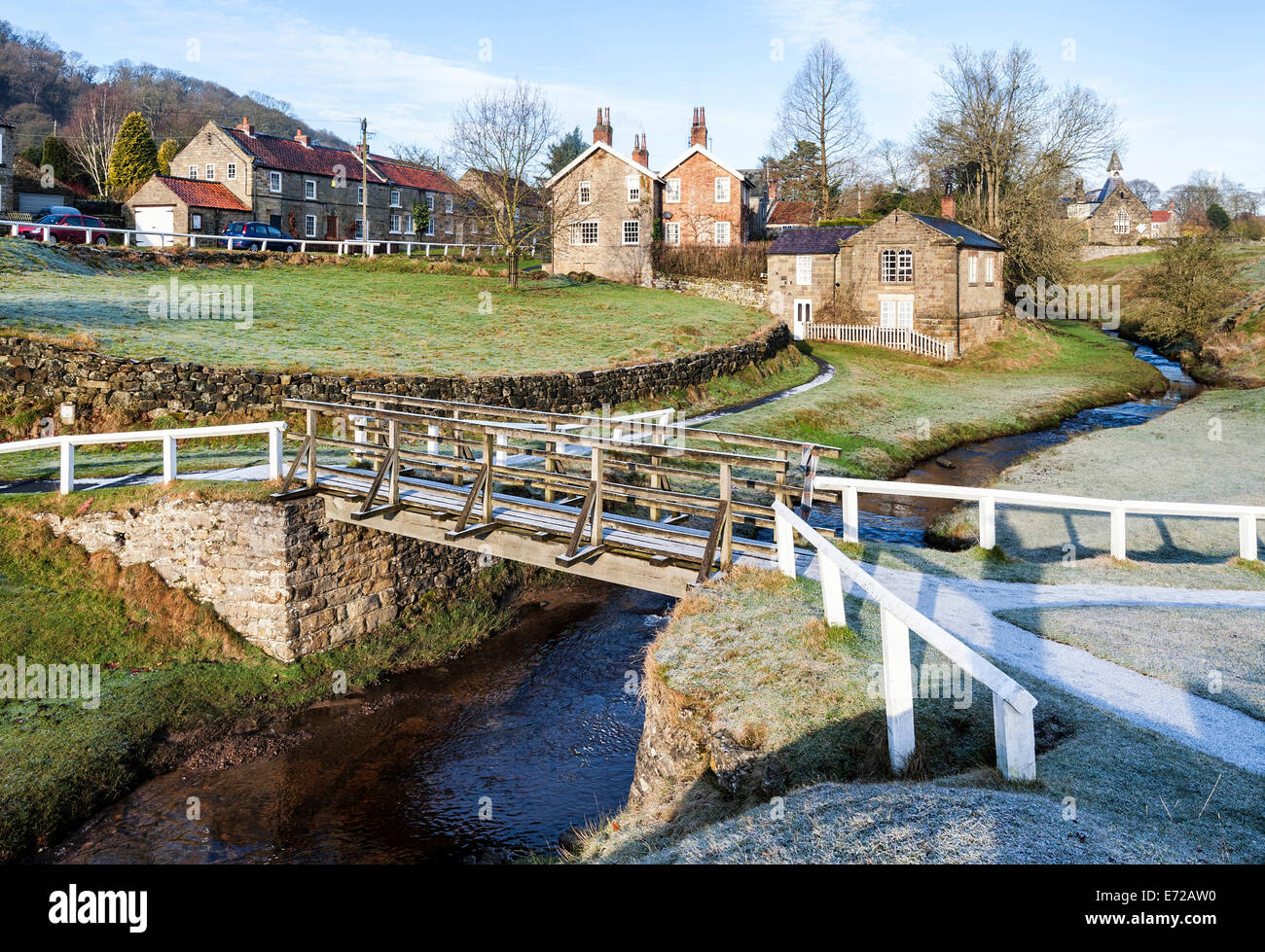 Hutton Beck at Hutton le Hole on a frosty, winter's morning Stock Photo ...