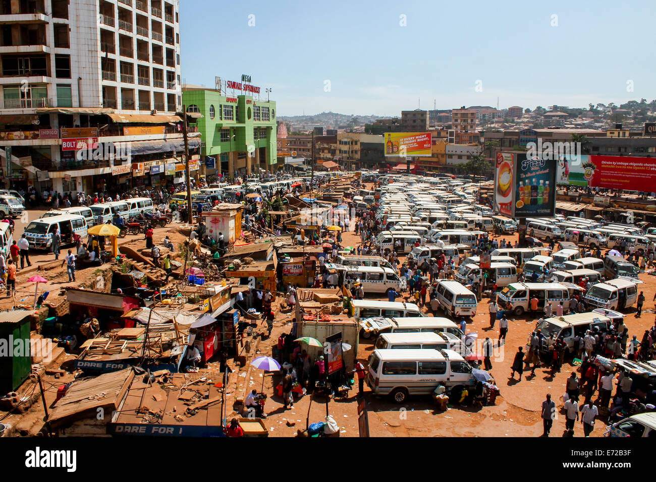 Kampala taxi park. Stock Photo
