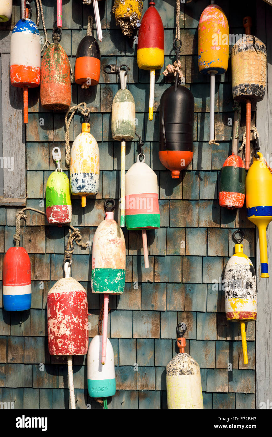 Lost and found lobster bouys, Bernard, Maine. Stock Photo