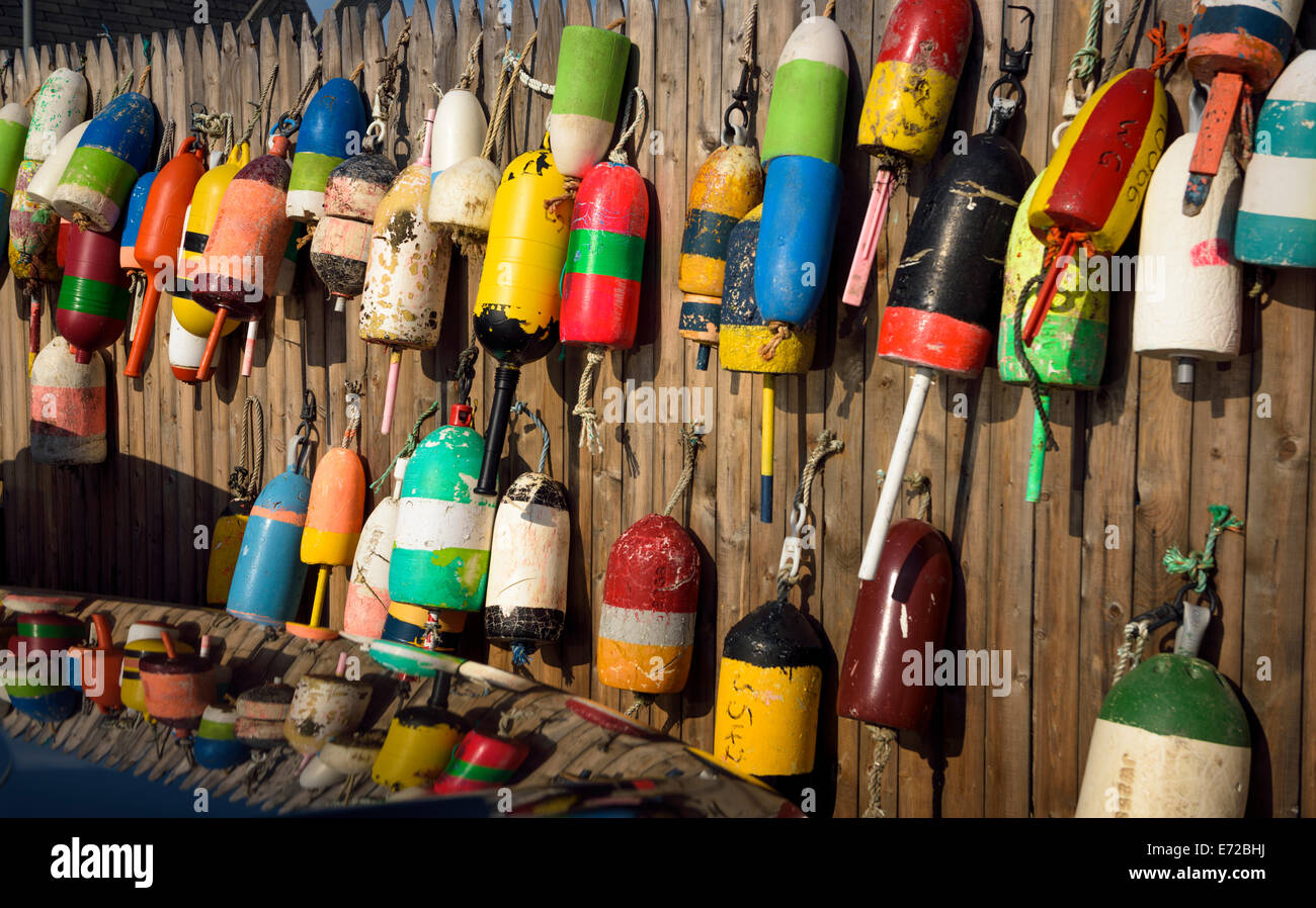 Lost and found lobster bouys, Bernard, Maine. Stock Photo