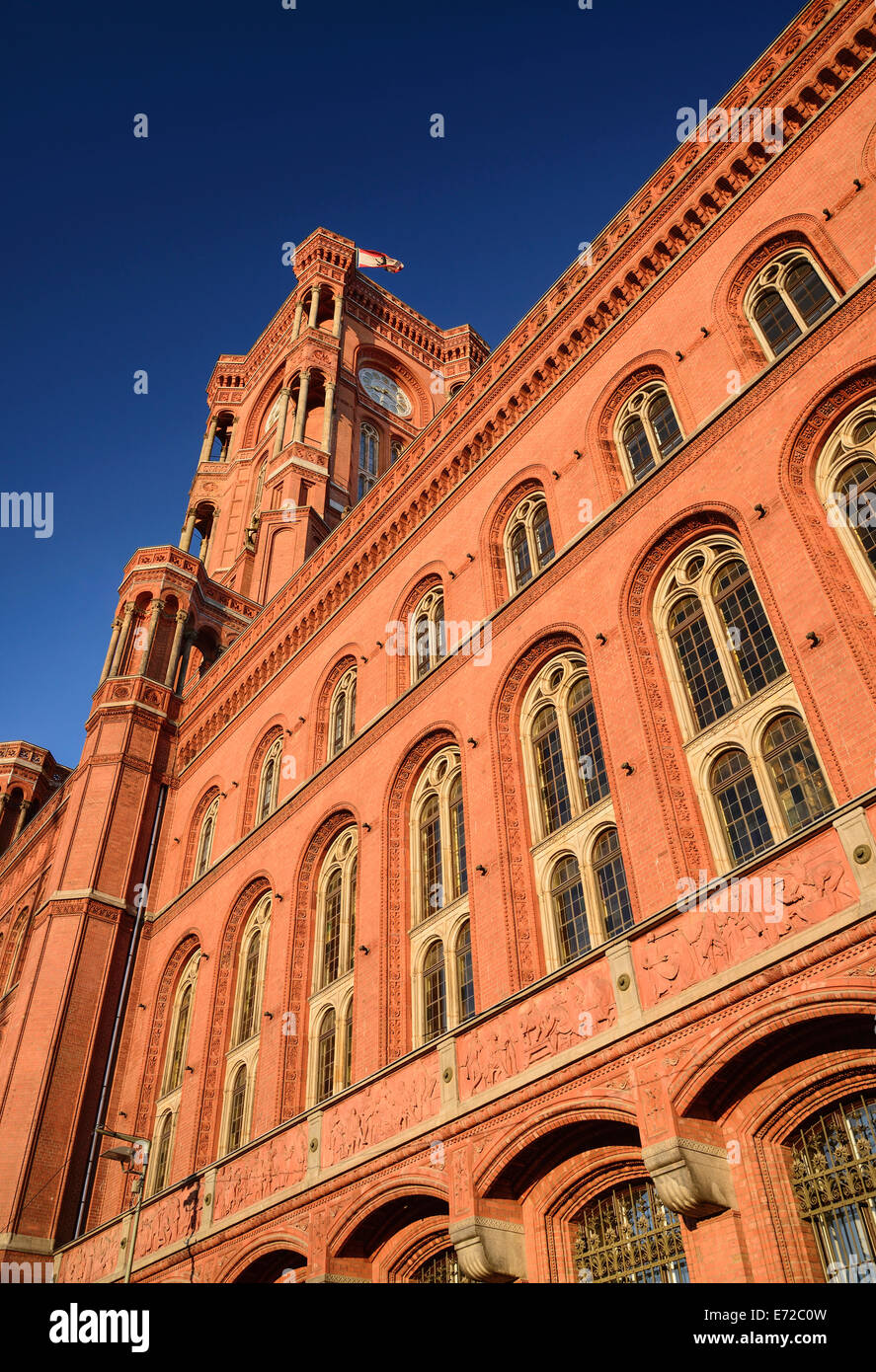 Germany, Berlin, Rotes Rathaus  The Red Town Hall. Stock Photo