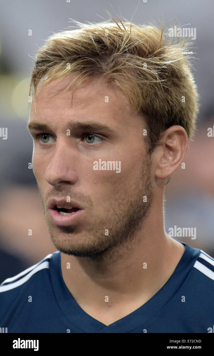 Duesseldorf, Germany. 03rd Sep, 2014. Argentina's Lucas Biglia during the international match between Germany and Argentina at Esprit Arena in Duesseldorf, Germany, 03 September 2014. Photo: BERND THISSEN/dpa/Alamy Live News Stock Photo