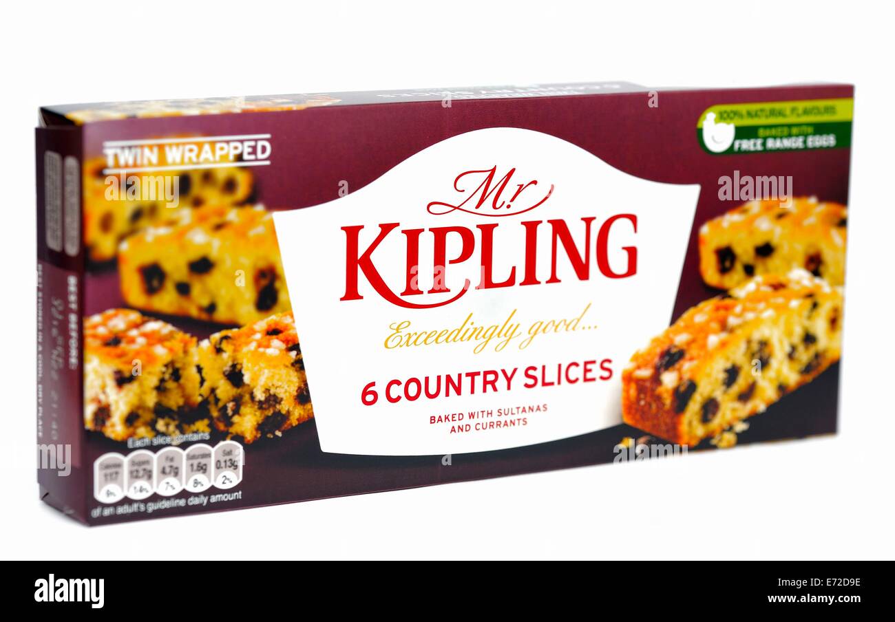 Mr Kipling 6 country slices retail pack packaging Stock Photo - Alamy