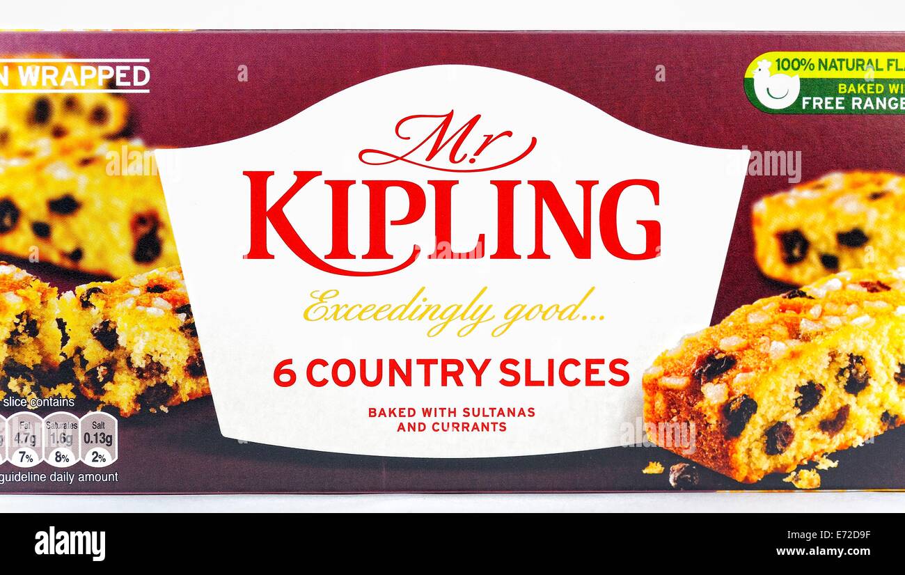 Mr Kipling 6 country slices retail pack packaging Stock Photo - Alamy