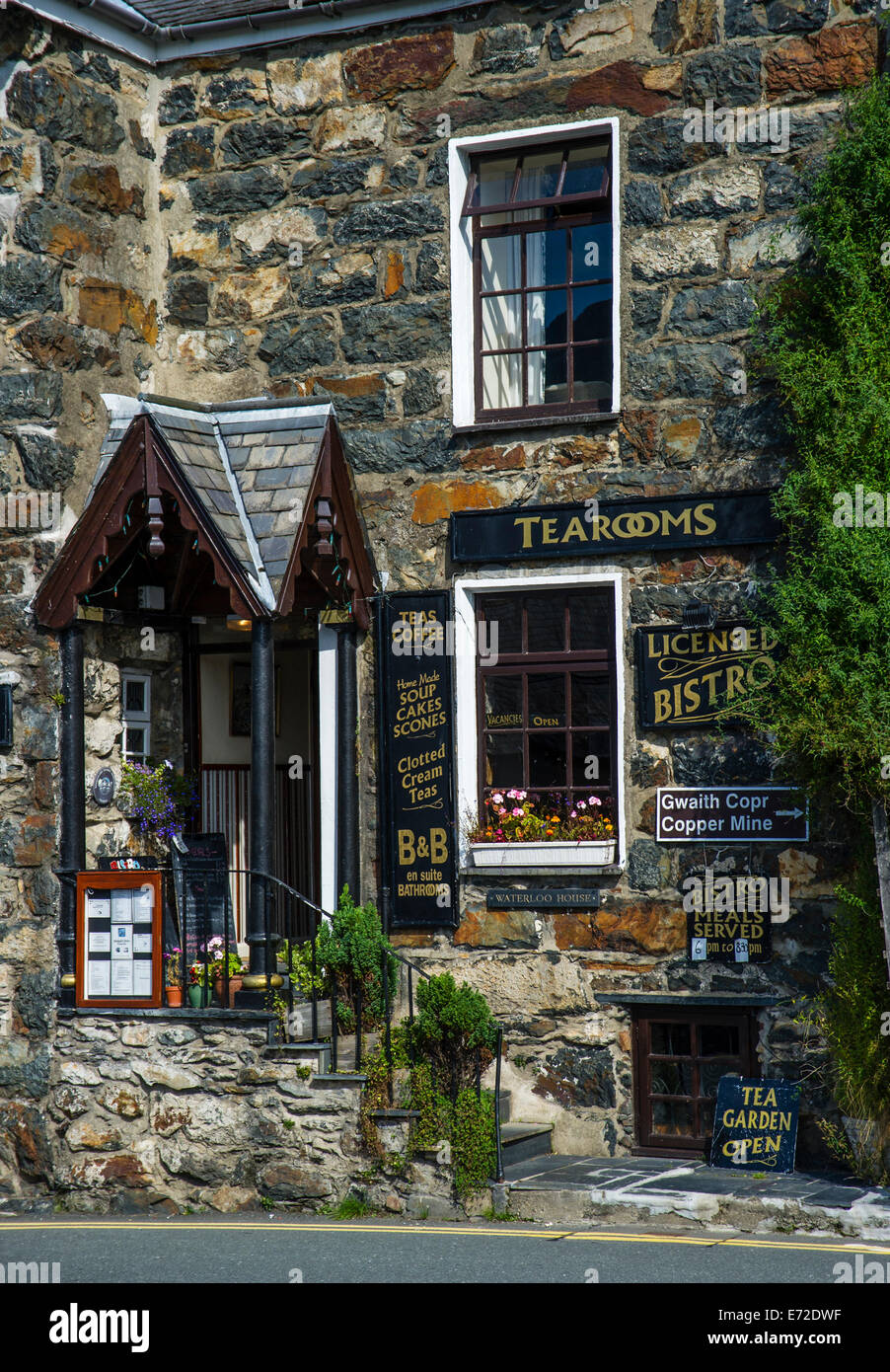 Tea room and Bed & Breakfast in Beddgelert, North Wales Stock Photo Alamy