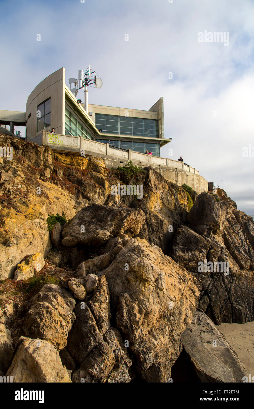 Cliff House restaurant overlooks the Pacific Ocean in San Francisco, California, USA. Stock Photo