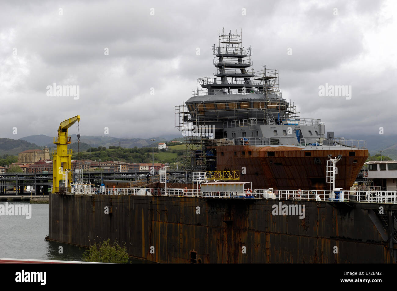 Shipyard in the Basque country Stock Photo