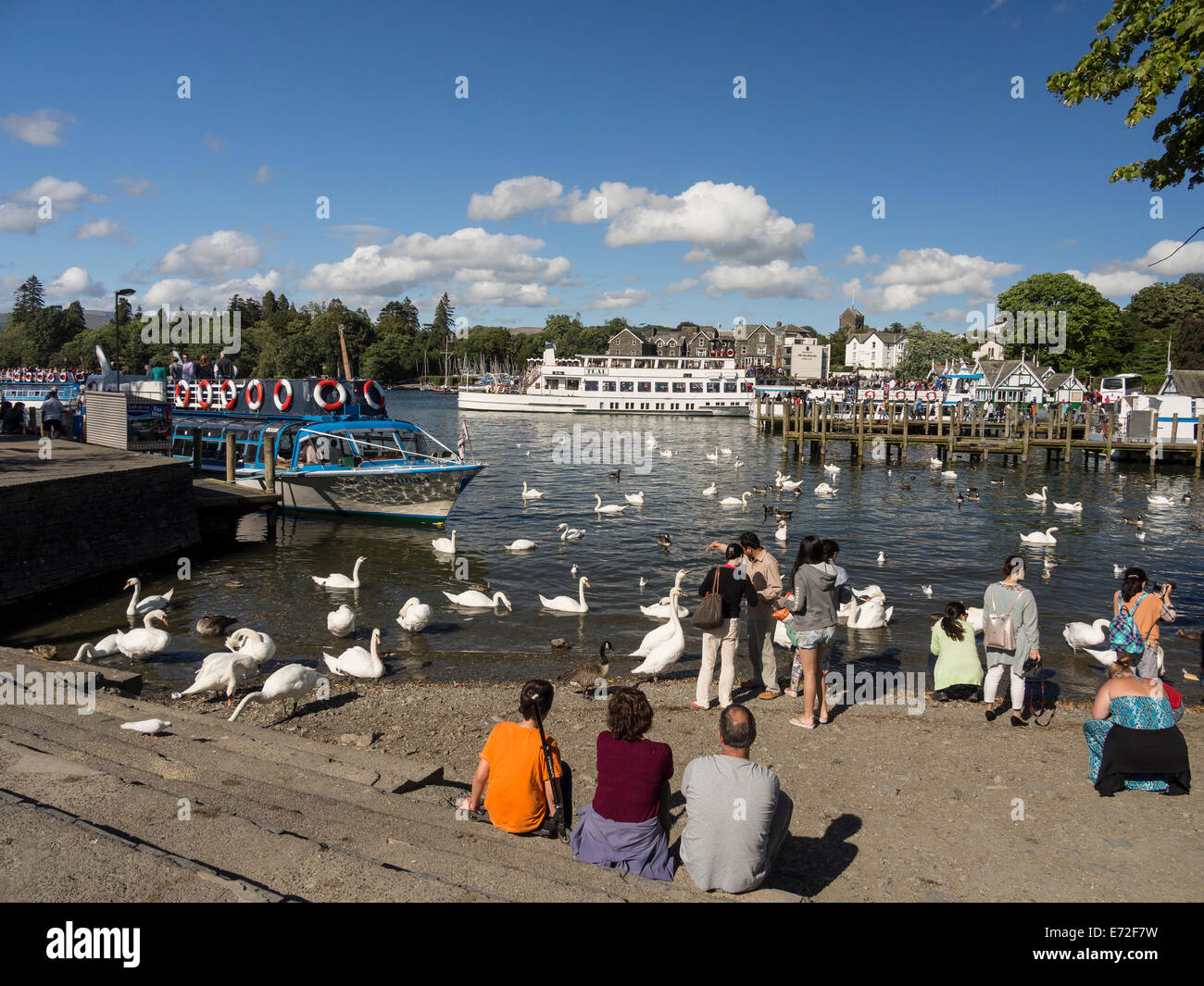 Cruise Boats Bowness-on Windermere Pier Cumbria UK Stock Photo