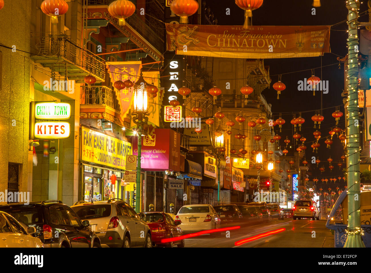 San francisco chinatown night hi-res stock photography and images