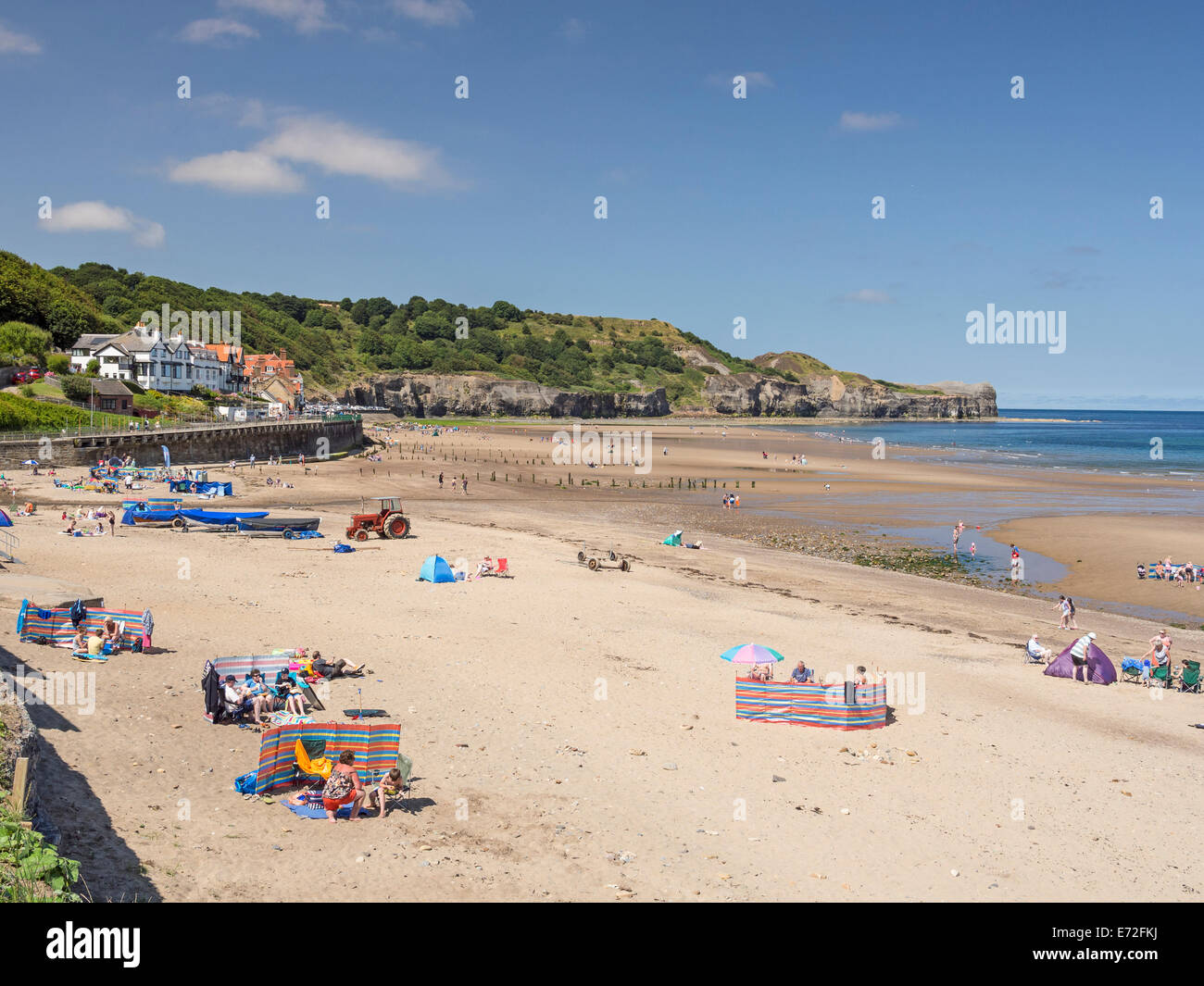 Sandsend Yorkshire UK Beach in August Stock Photo