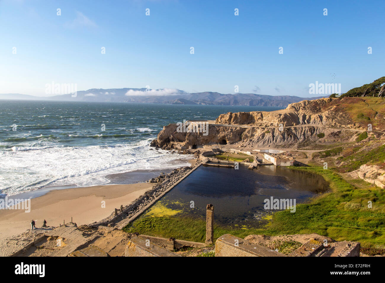 Ruins of the Sutro baths along the Pacific Oceans at Lands End in San Francisco, California, USA. Stock Photo