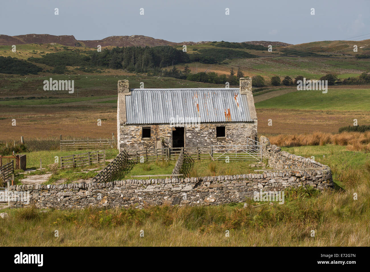 An old farm steading on the Isle of Colonsay in the inner hebrides, Scotland. Stock Photo