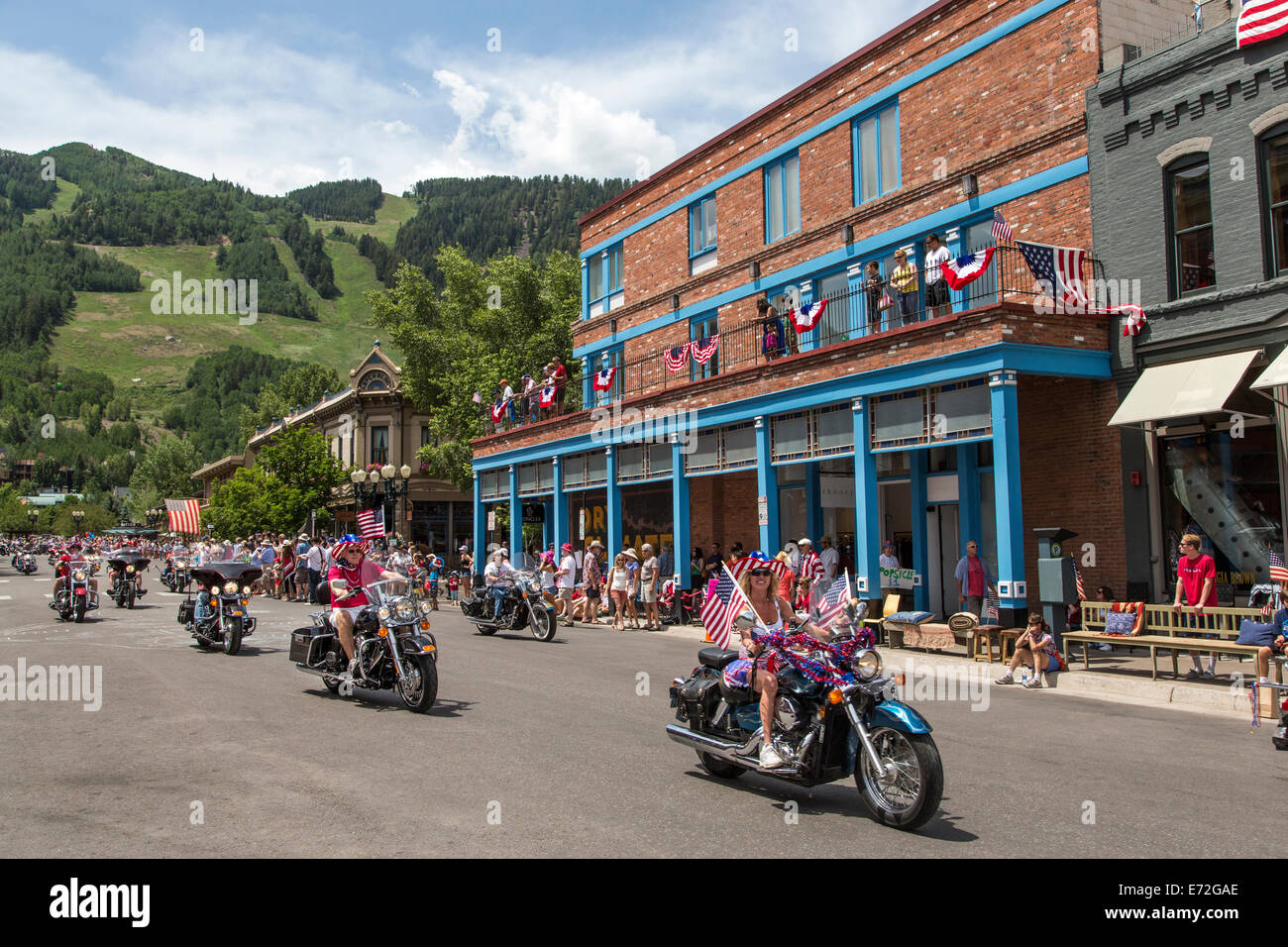 4th of July parade in Aspen, Colorado, USA. Stock Photo