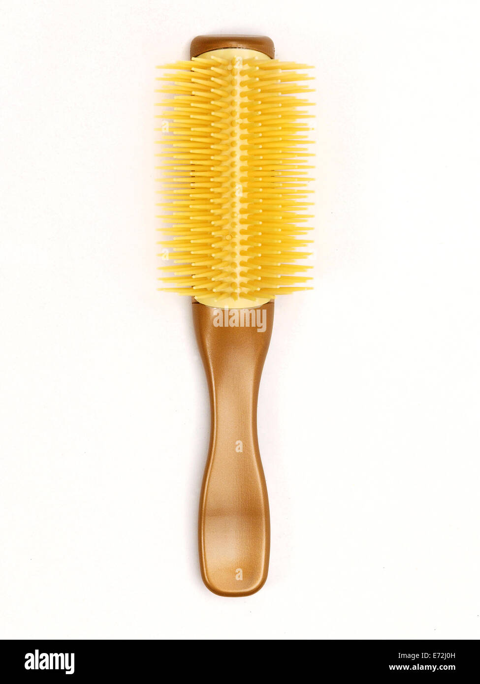 Flat yellow hair brush Stock Photo