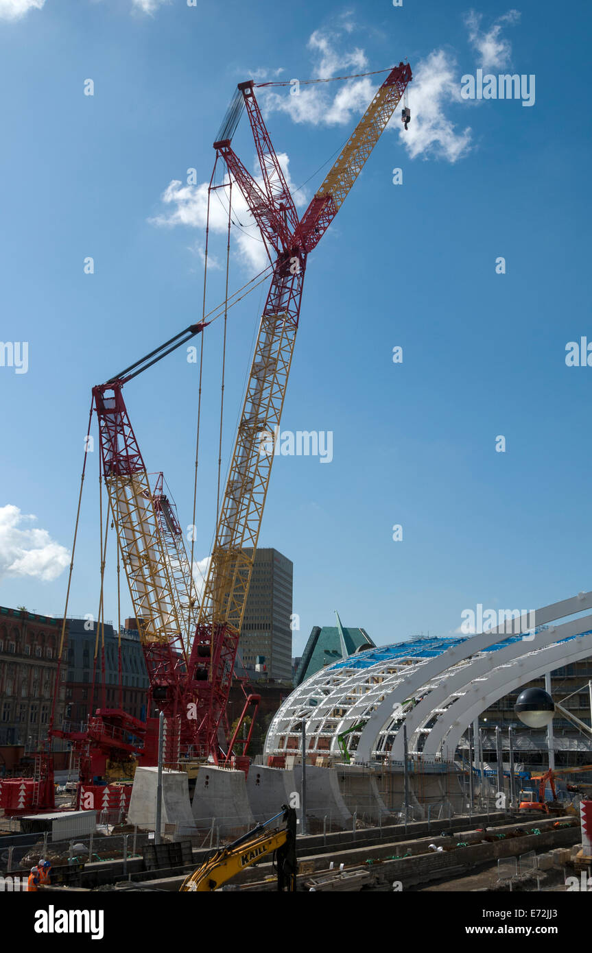 Liebherr LR 1750 crane being used on the new roof under construction at ...