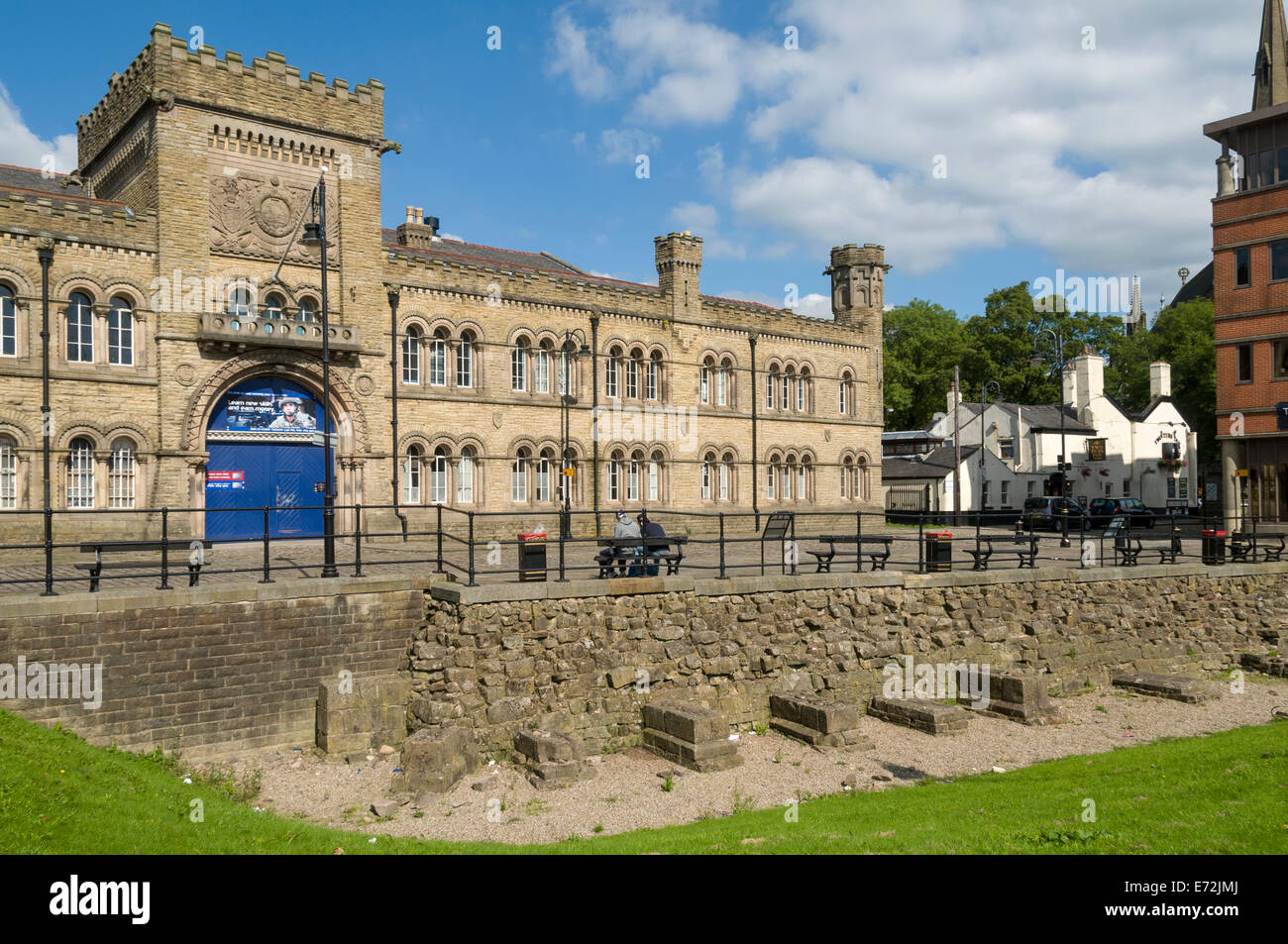 The Castle Armoury building (1868), and remains of Bury Castle, Castle ...