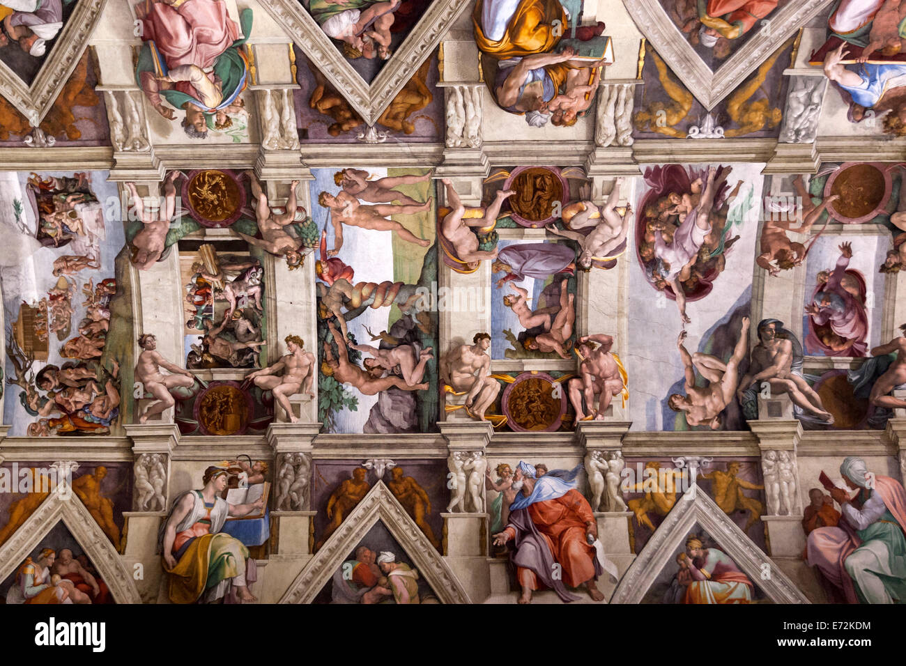 The Sistine Chapel ceiling, painted by Michelangelo. The Creation of ...