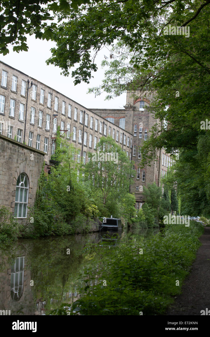 Clarence Mill by the Macclesfield Canal Bollington near Macclesfield Cheshire England Stock Photo