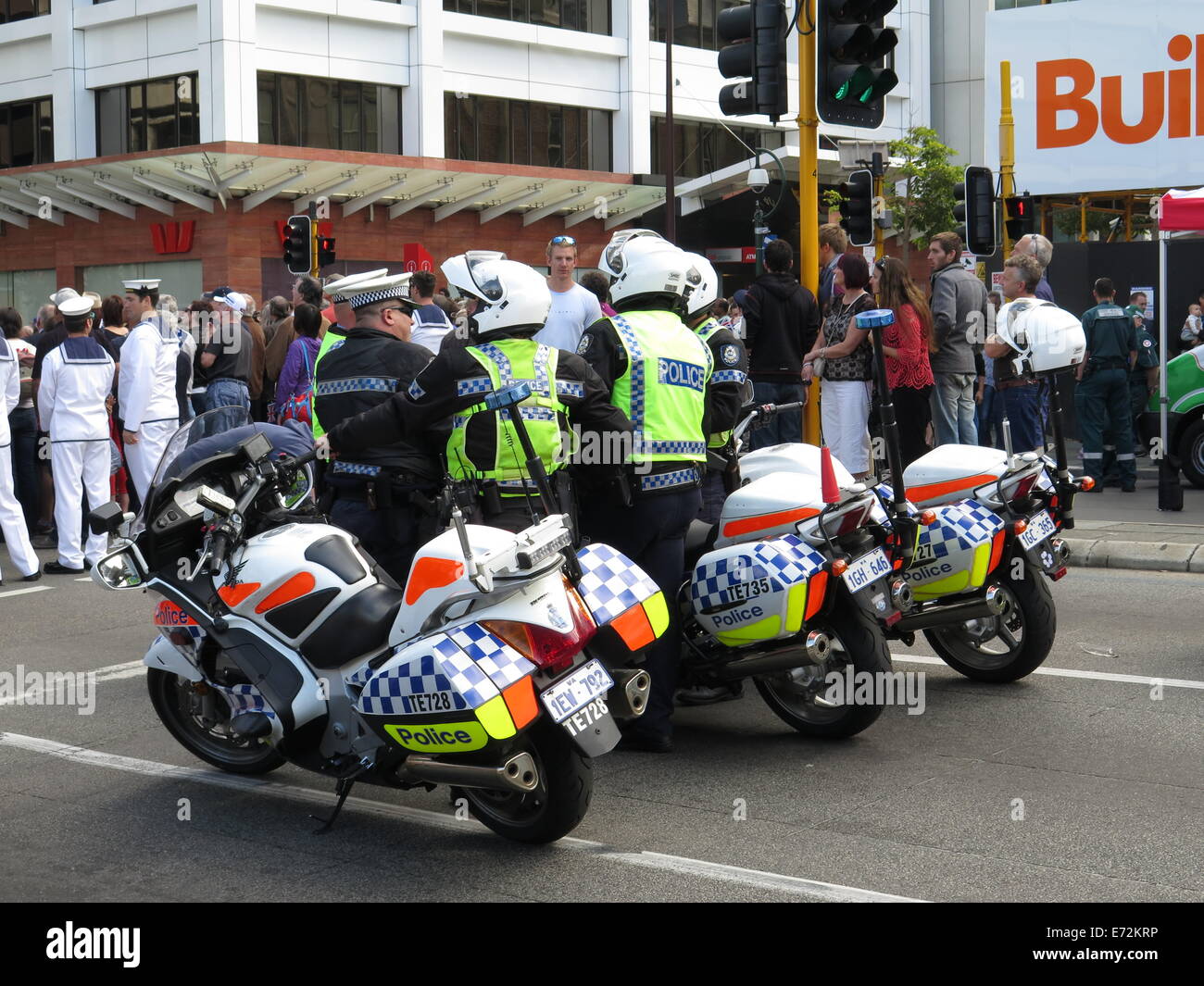 Australian Police at the Anzac celebrations in Perth, Australia Stock Photo