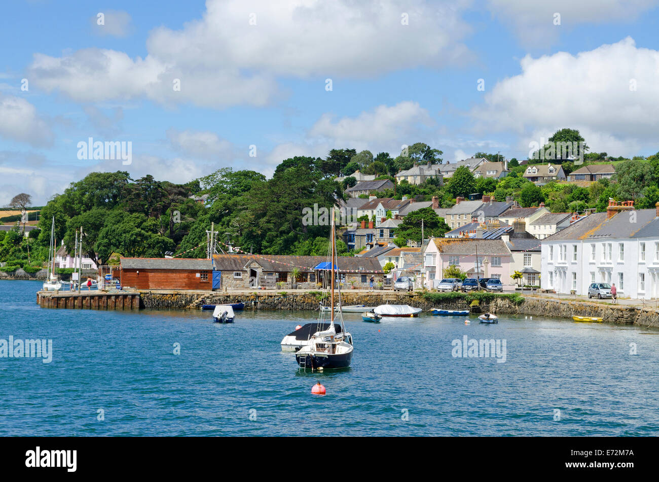 The waterside village of Flushing near Falmouth in Cornwall, UK Stock