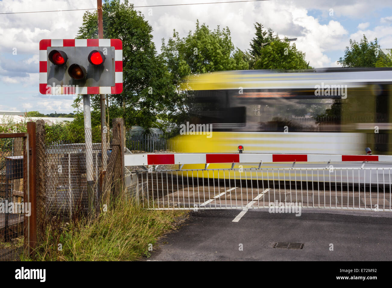 Manchester Metrolink Tram Hagside Level Crossing showing signals ...