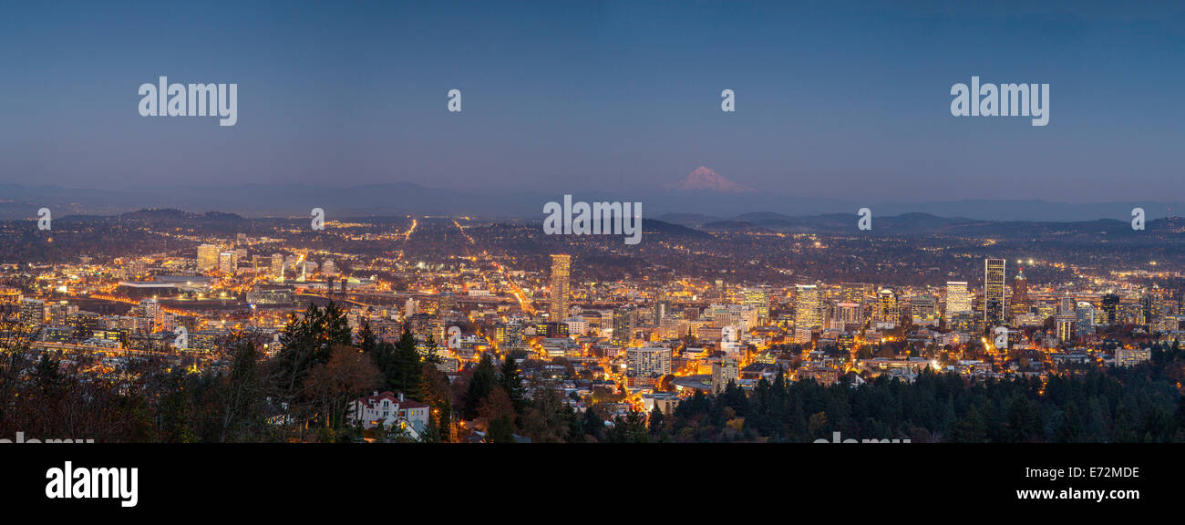 Dusk Panoramic of Portland, Oregon, USA (Large format sizes available