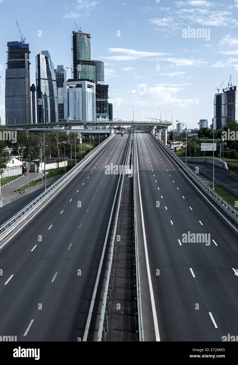 Roadway to Moscow-city Stock Photo