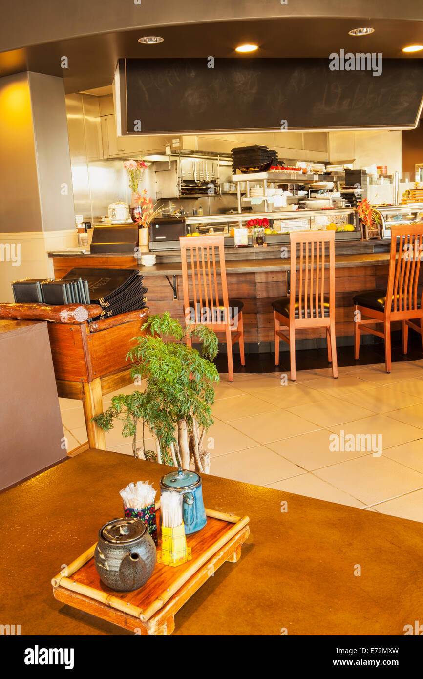 interior of Itsuki's Japanese Restaurant, Goleta, California Stock Photo