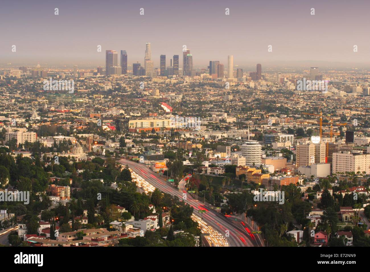 Sunset over downtown Los Angeles, California Stock Photo - Alamy