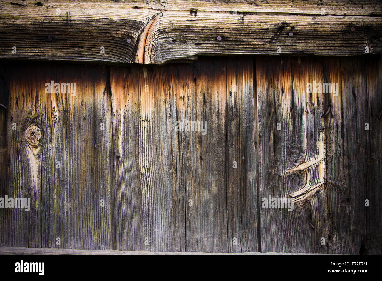 macro of old wooden door natural Stock Photo