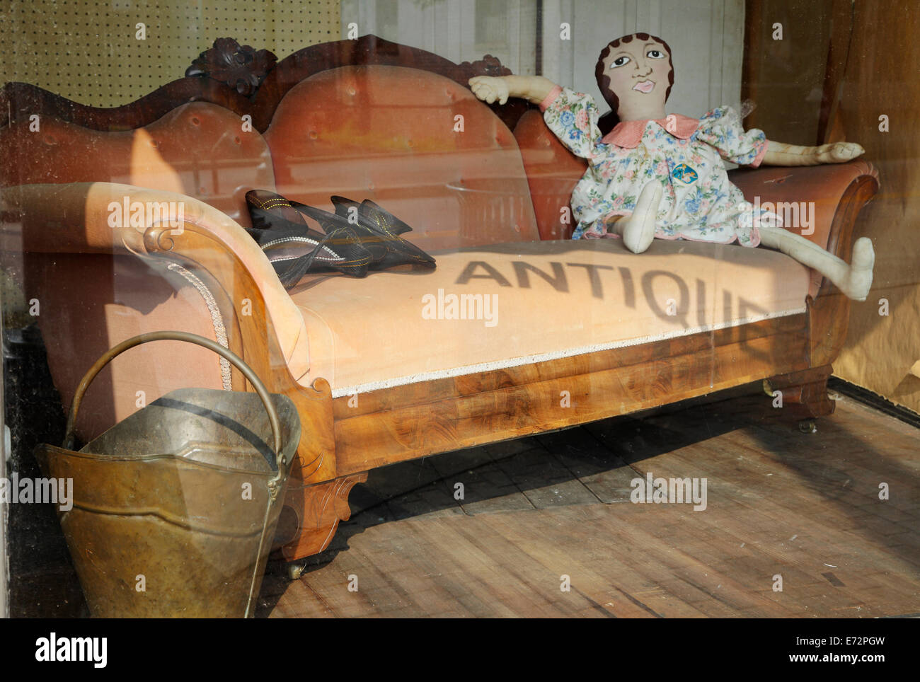 Antique store window, North Carolina, USA Stock Photo Alamy
