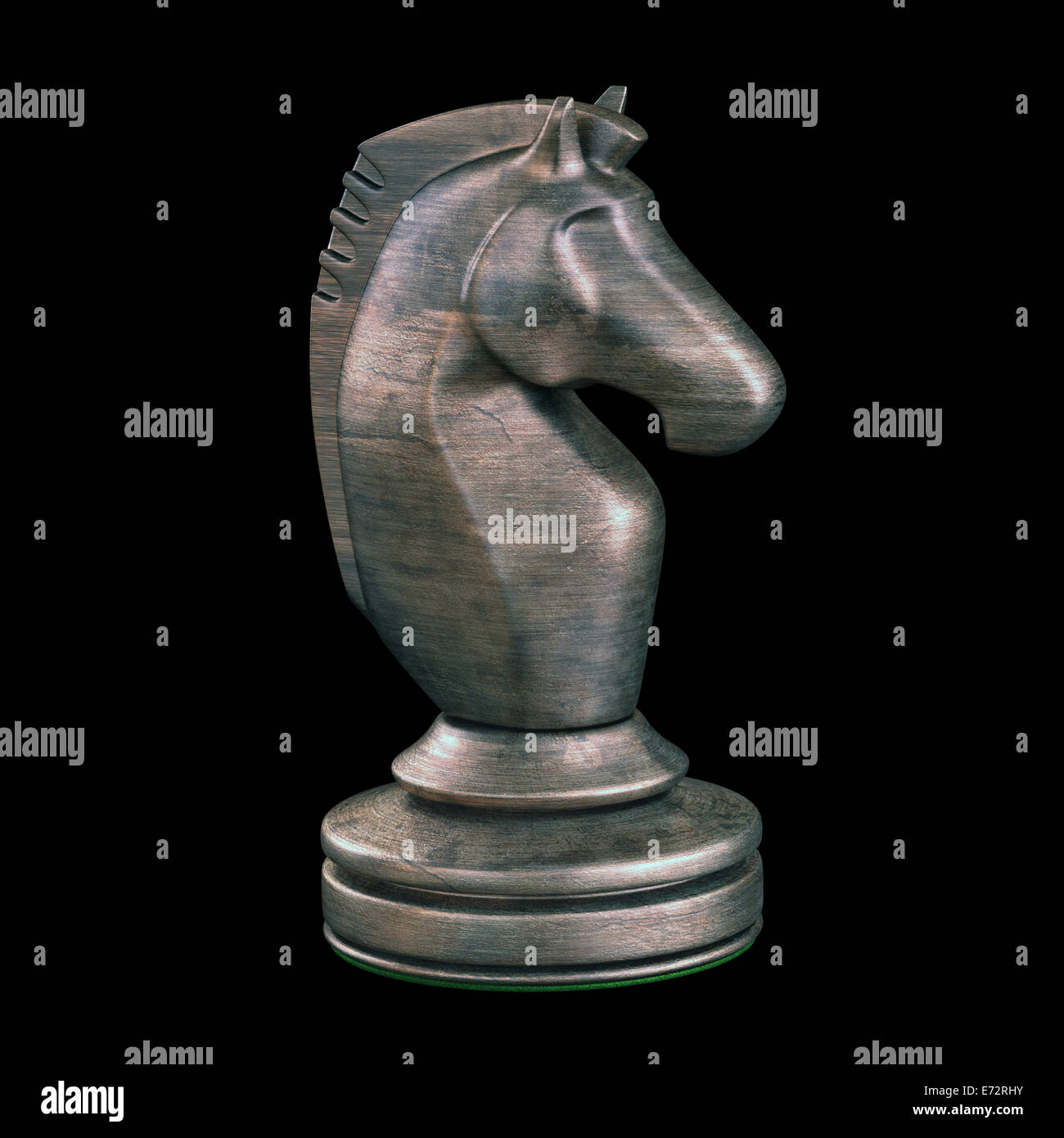 Metal chess piece isolated. Clipping path included. Stock Photo
