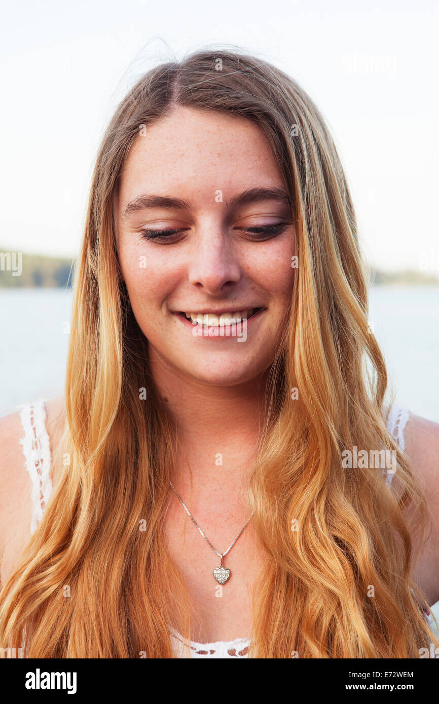 Portrait of teenage girl (16-17) Stock Photo