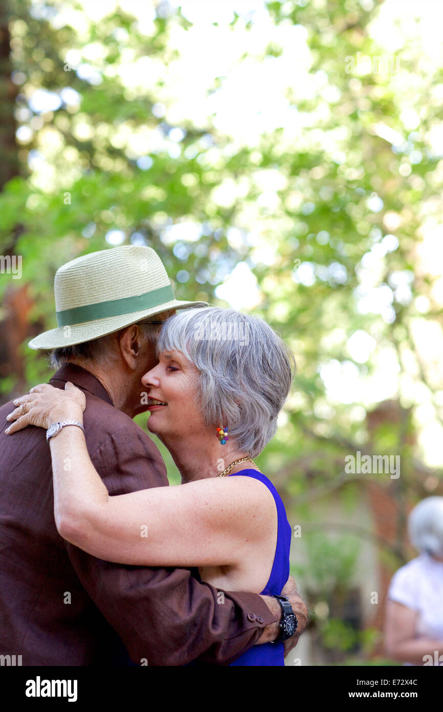 Elderly couple dancing Stock Photo
