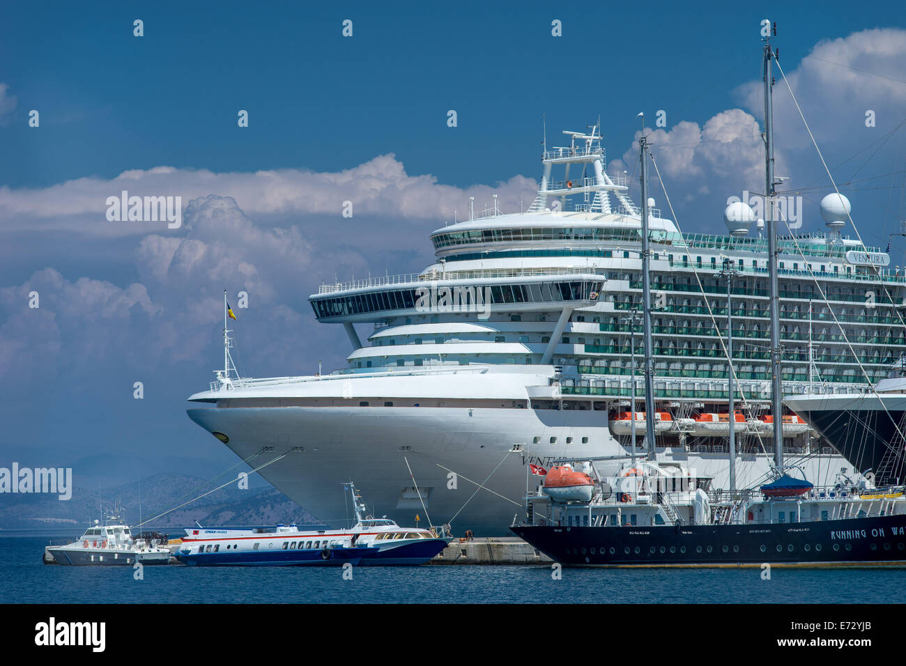 Cruise ships Corfu Port Stock Photo