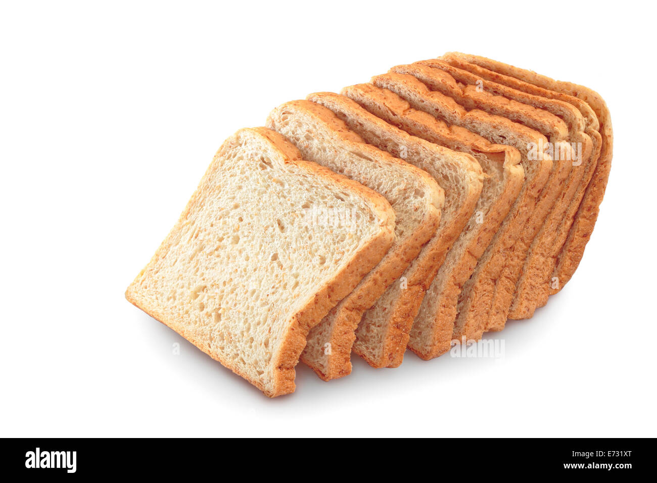 fresh whole wheat bread slice on white background Stock Photo - Alamy
