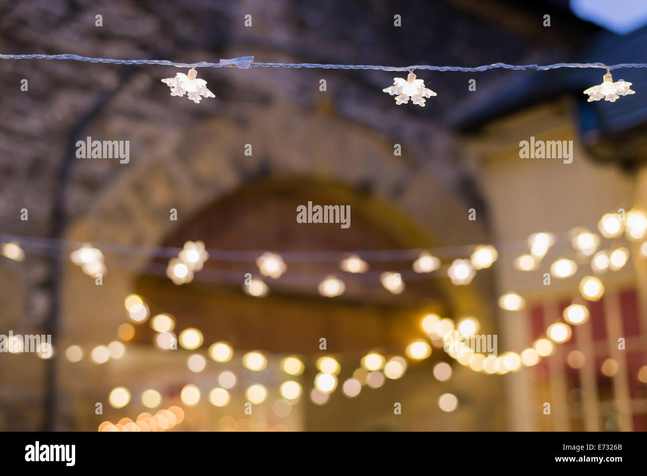 Christmas lights in Bakewell Town Derbyshire England Stock Photo Alamy