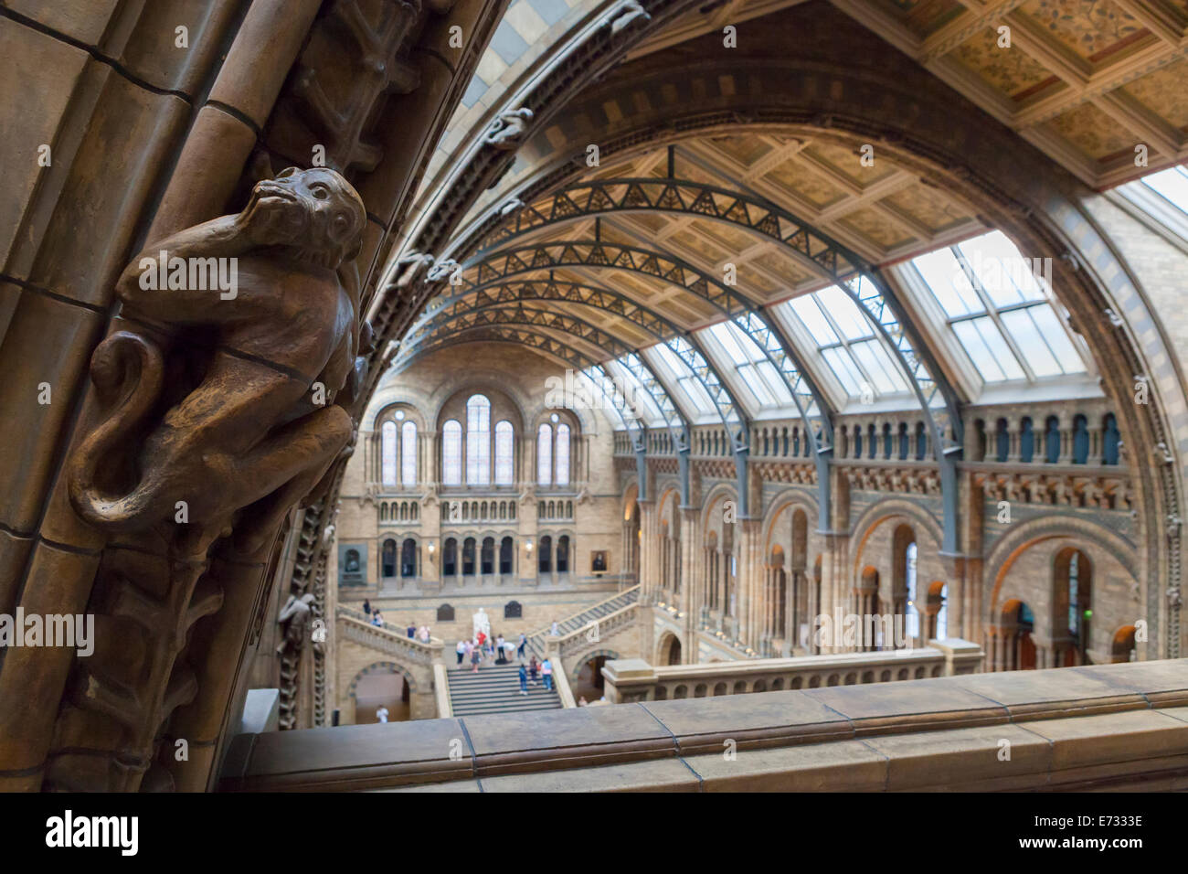 Great entrance hall of the natural history museum in London, England ...