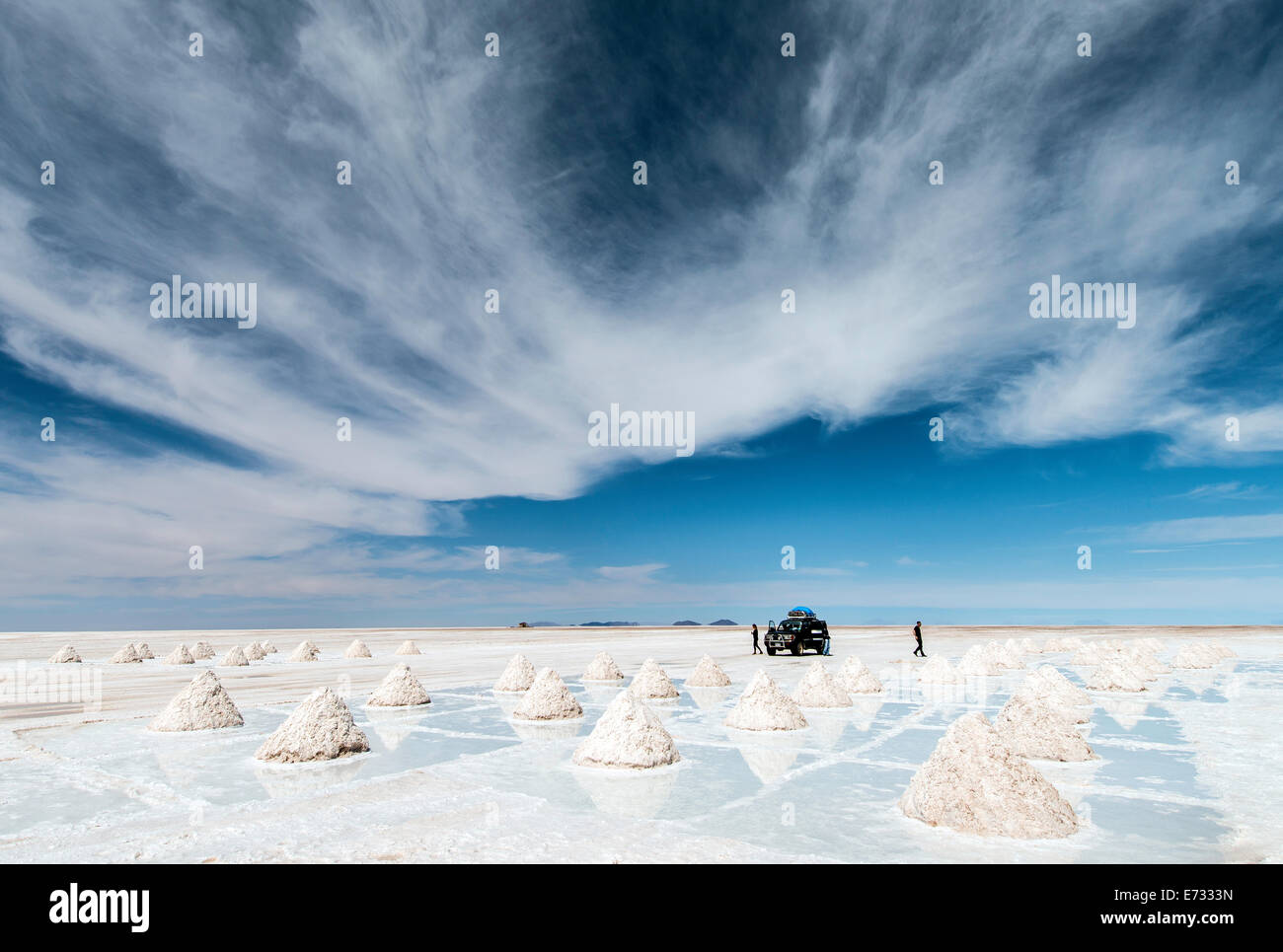 Uyuni salt flats or Salar de Uyuni (or Salar de Tunupa) in Potosi Bolivia, South America Stock Photo