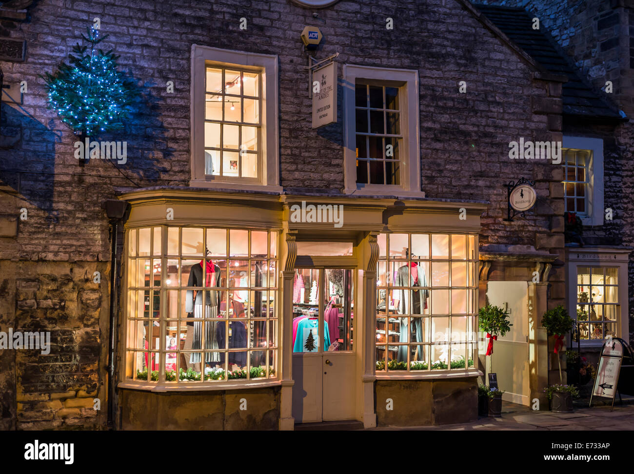 Shop front at Christmas in Bakewell Town Derbyshire England Stock Photo Alamy