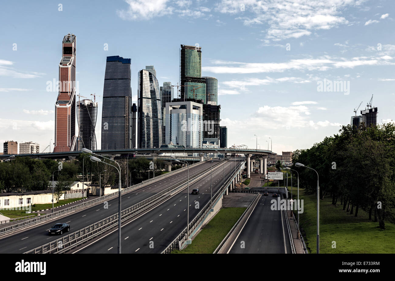 Highway in Moscow, Russia Stock Photo